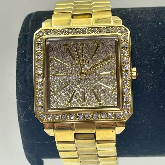 JBW Cristal Swiss Quartz 18K Gold Plated Stainless Steel Watch w/Square Face